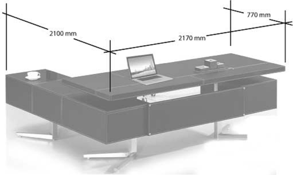 Office-Desk "Bari", black - right