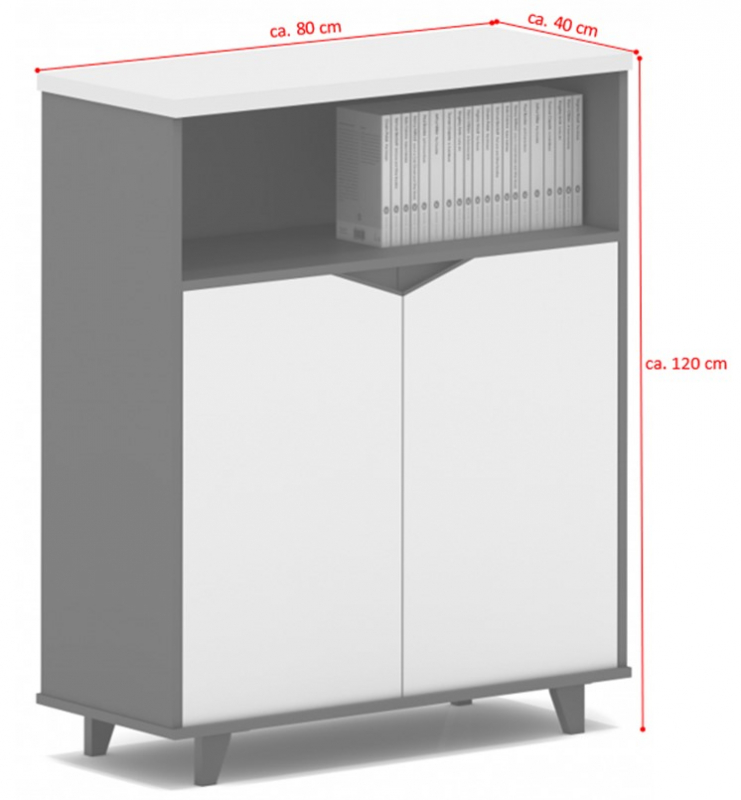 Jet-Line Sideboard CLAUDIO, black-and-white