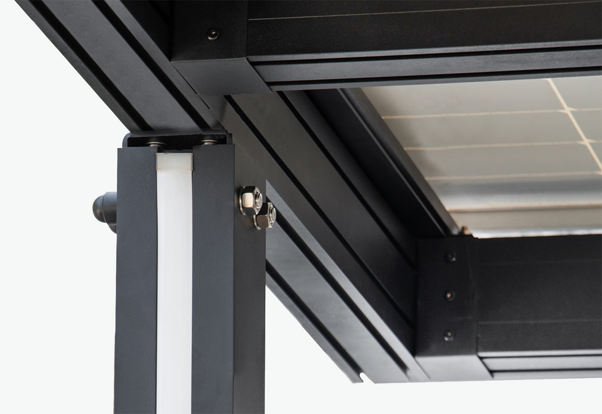 Solar Carport Doppelcarport Aluminium Rahmen ohne Module für zwei Fahrzeuge