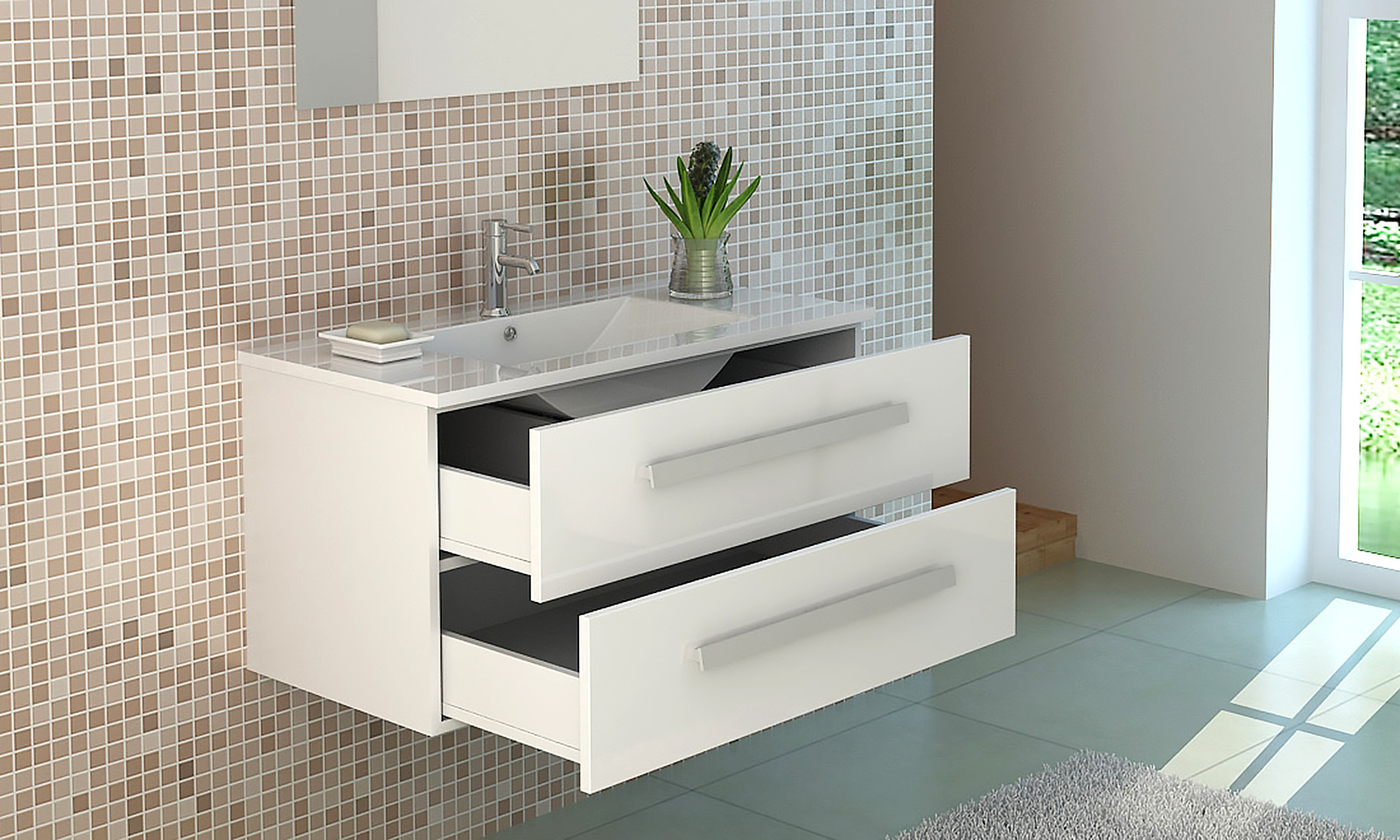 Bath furniture "Rapperswil" white