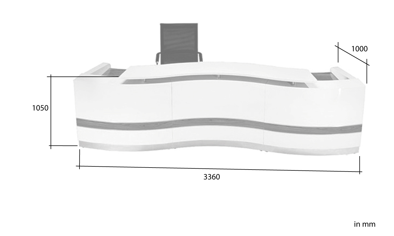 Reception-Desk "Reutlingen" XXL, white