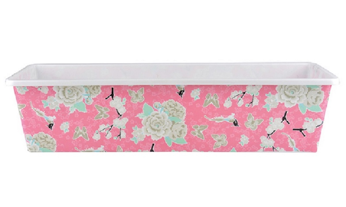 Set of 3 Plant pot with floral print 59x17x14 cm Jet-Line