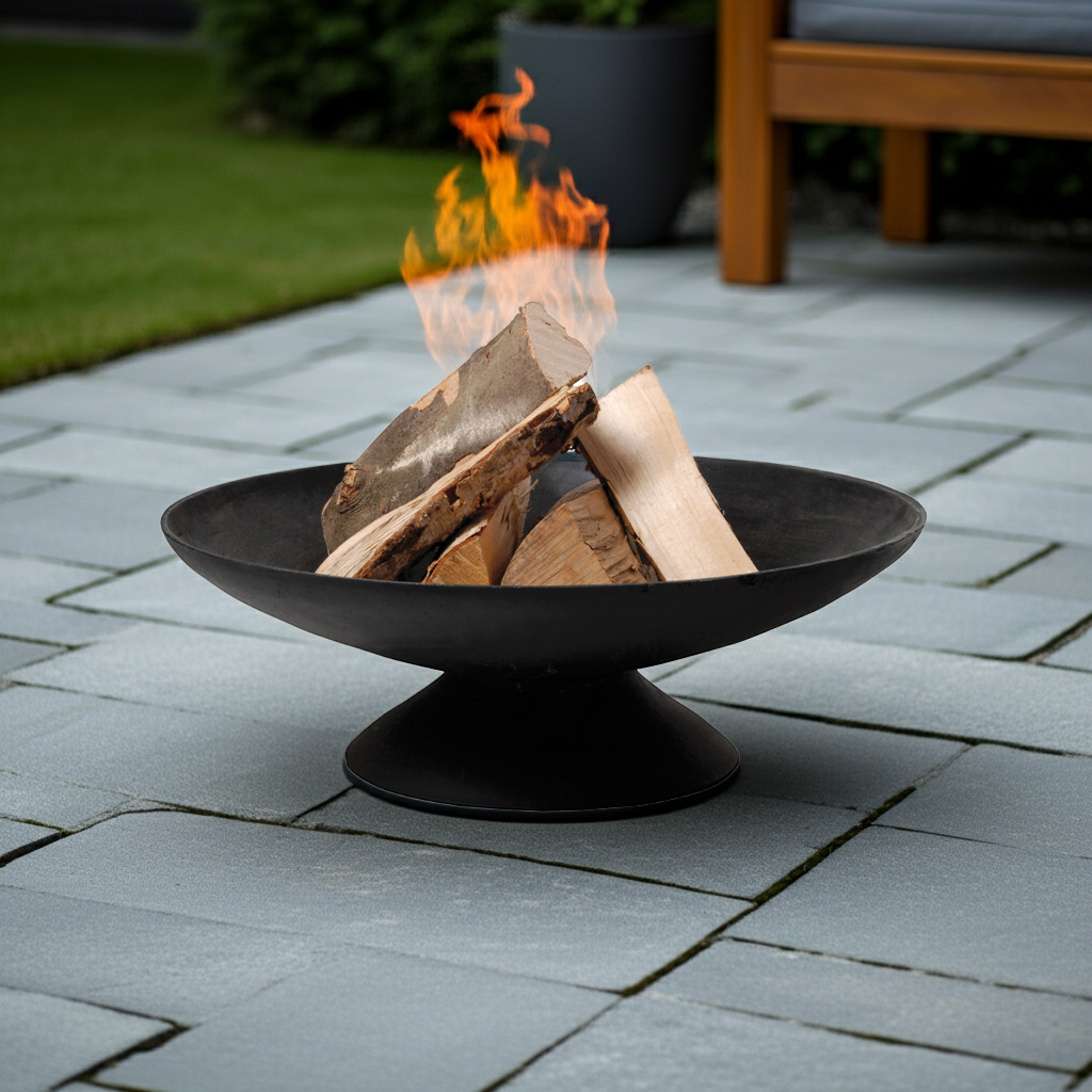 Feuerschale Indio schwarz 60 cm Garten Grill Outdoor Feuerstelle Feuerkorb