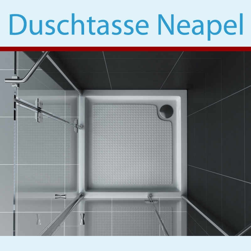 Duschtasse Neapel 80 x 80 cm Duch Tasse Glas Dusche weiss Jet-Line Duschwanne Duschboden Badezimmer
