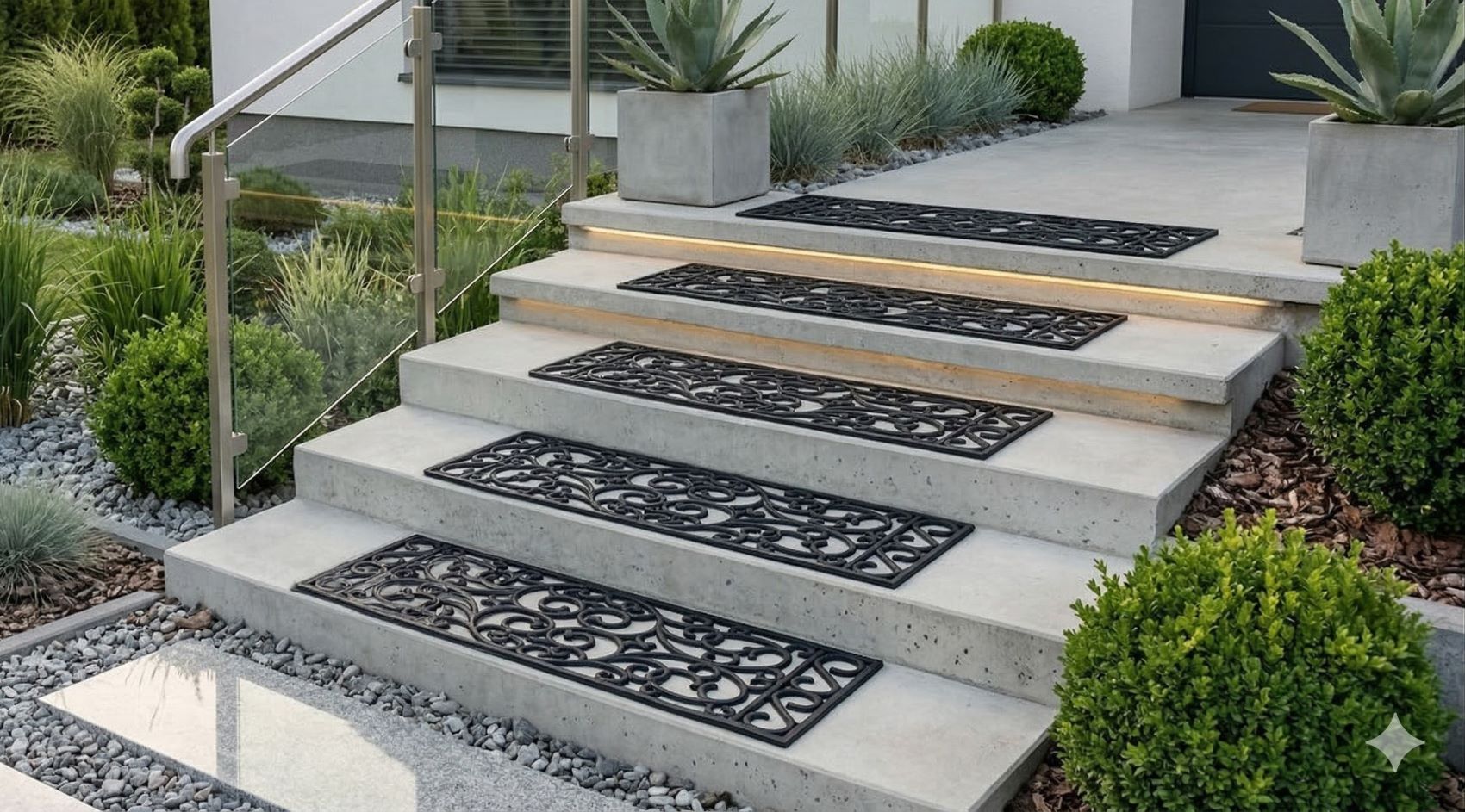 Stufenmatten SCALA 5er-Set  Außenbereiche Treppenmatten Antirutschmatte