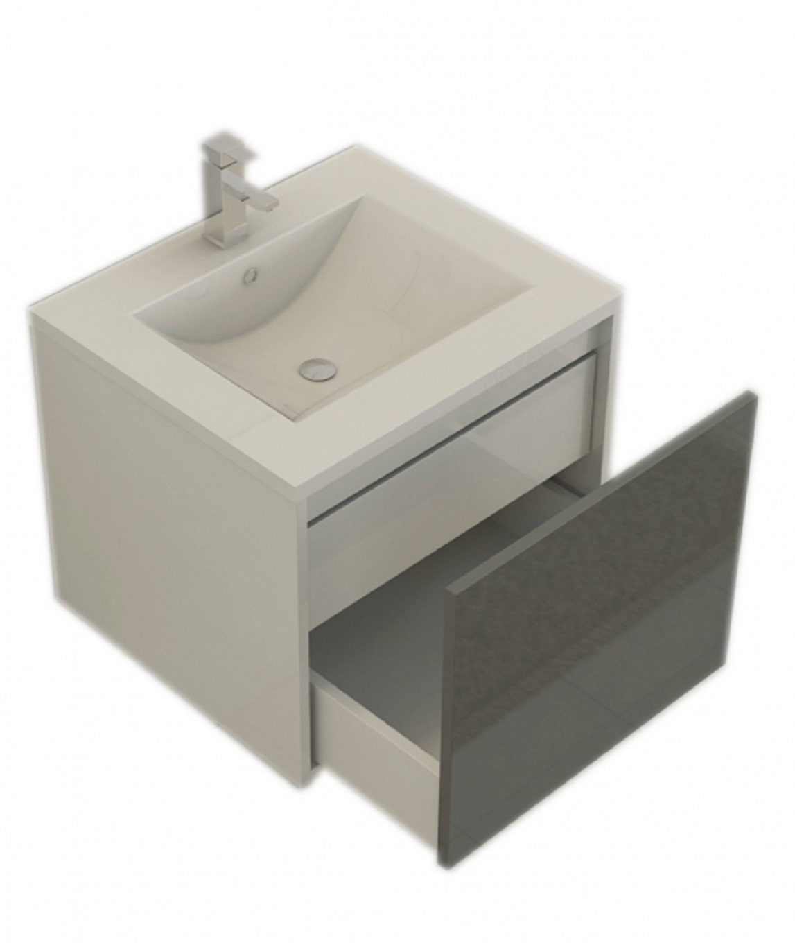 Jet-Line Bath-Set 'Linz' grey, high-gloss, new