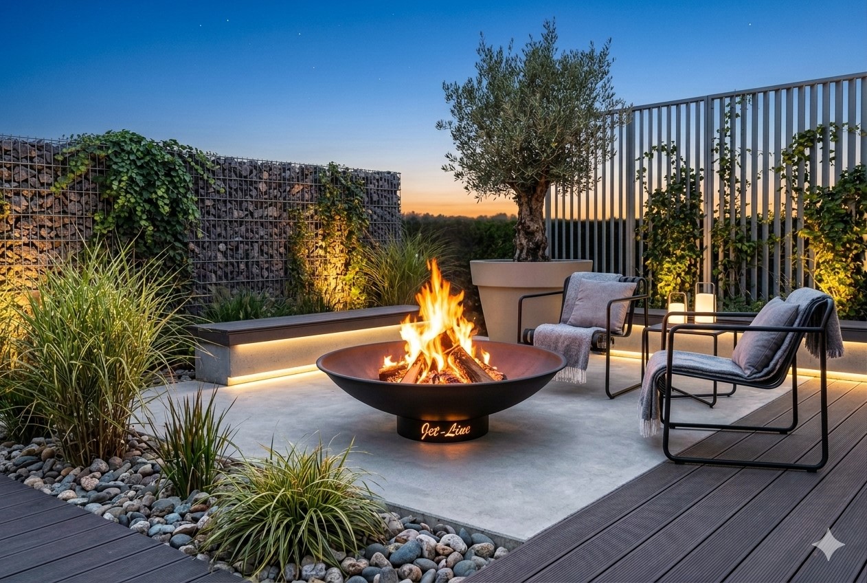 Feuerschale Doha in Rostoptik 62 cm Garten Grill Outdoor Feuerstelle Feuerkorb