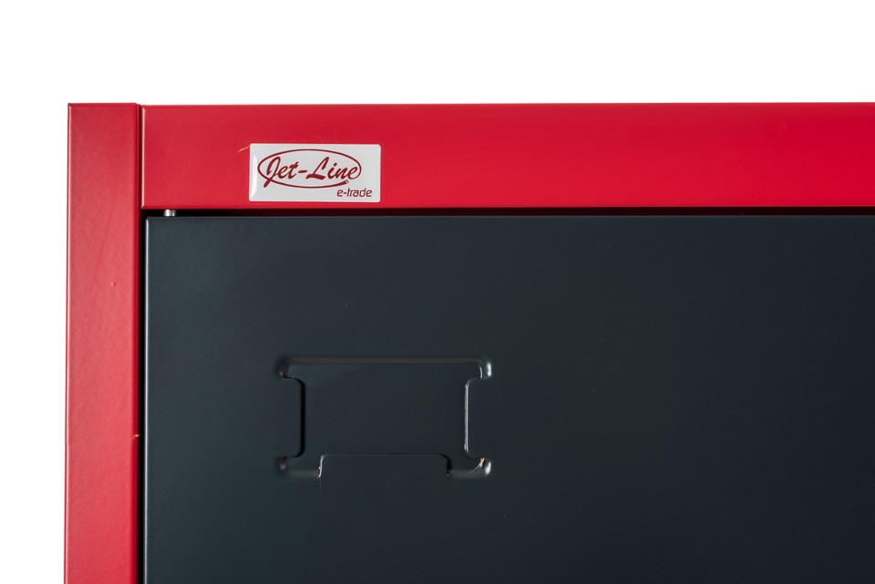 Steel Office-Cabinet PETROW red-anthracite/dark-gray locker