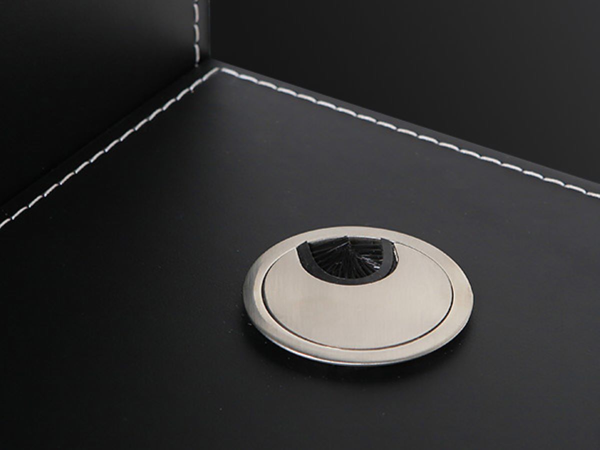 Büro Elegante Empfangstheke Philadelphia schwarz 2.5 m Büromöbel 2-Personen Arbeitsplatz