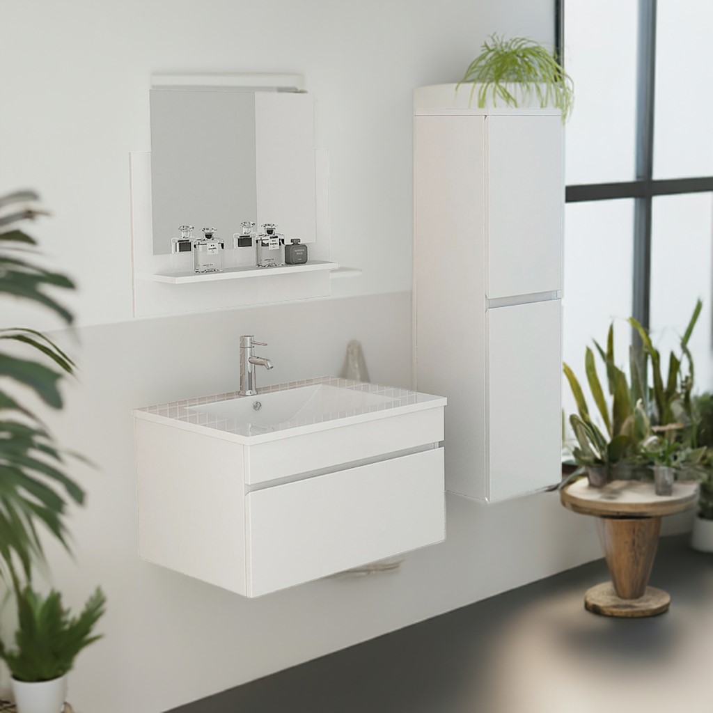 Jet-Line® | Badmöbel Set 3 Teilig | weiss | Bad Möbel Set | Badset Badmöbel