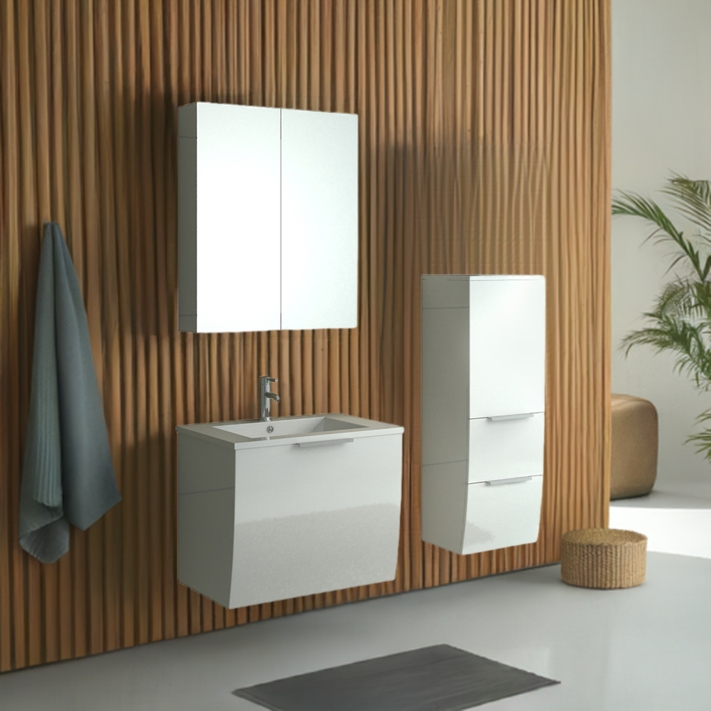 Jet-Line Badset Weiß – Modernes Badezimmermöbel-Set mit Spiegelschrank & zusätzlichem Hängeschrank