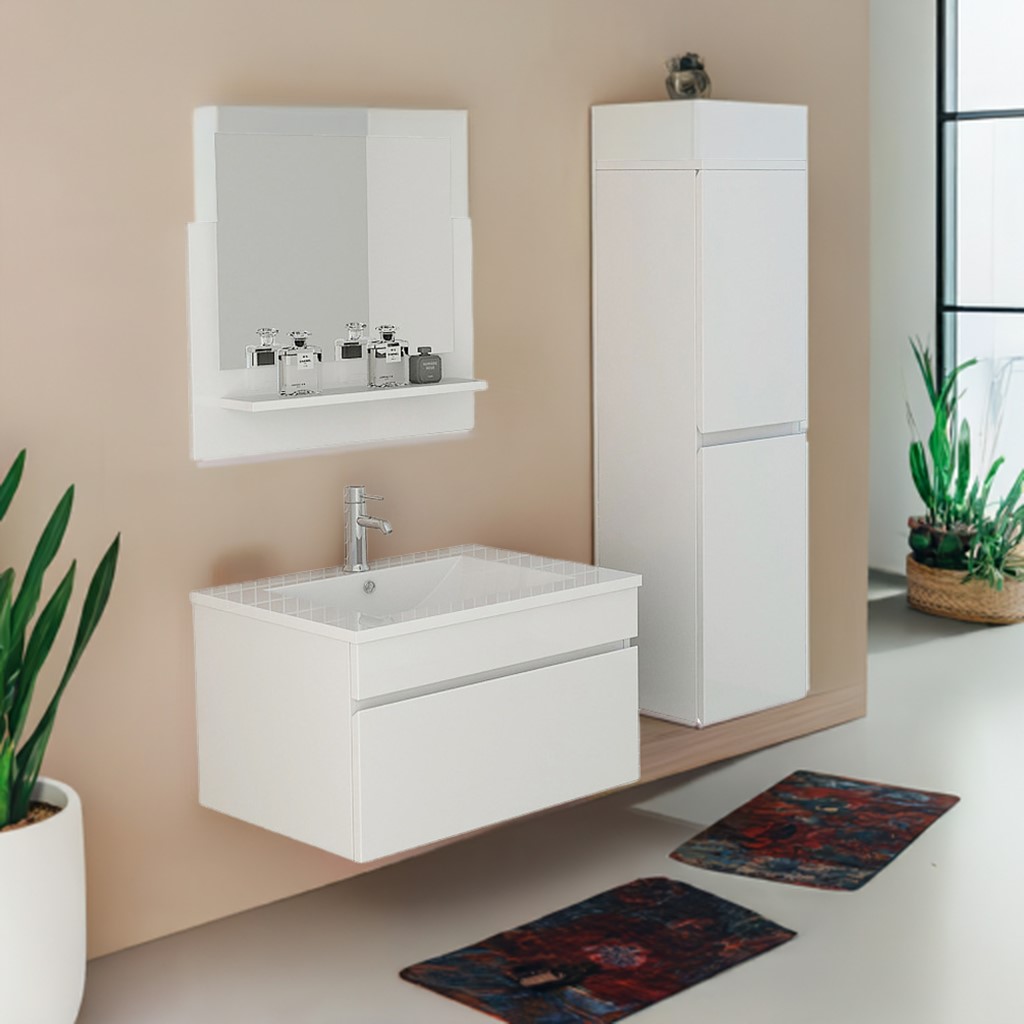 Jet-Line® | Badmöbel Set 3 Teilig | weiss | Bad Möbel Set | Badset Badmöbel