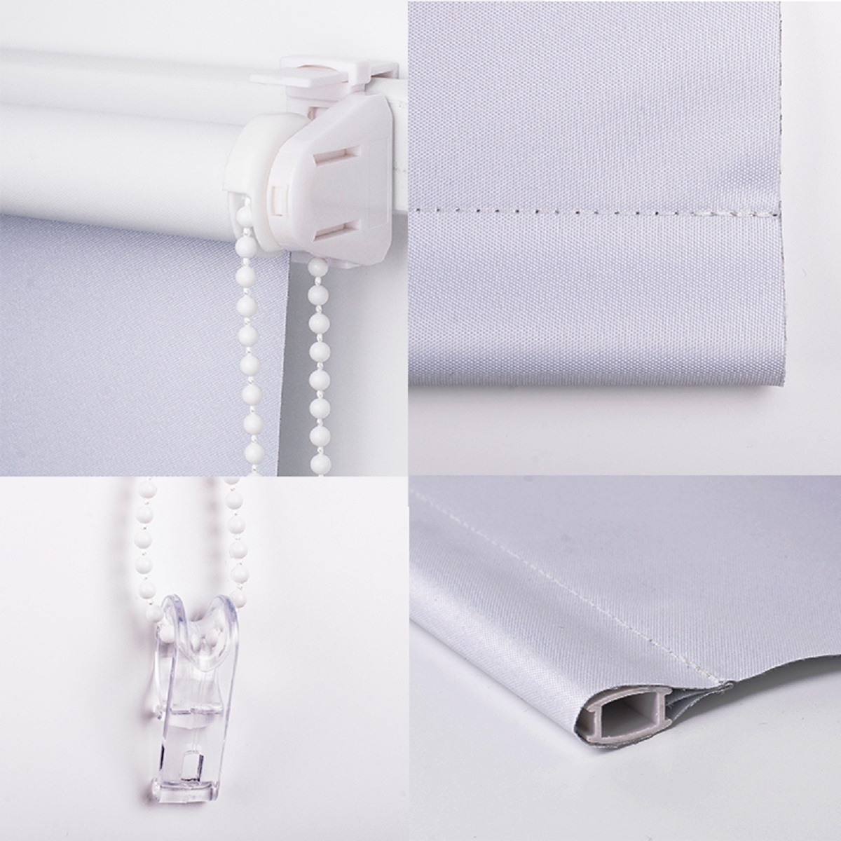 Roller Blind, white opaque 150 cm length x 65 cm width
