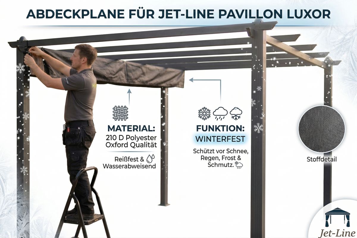 Pavillon Abdeckplane für Luxor Pavillon 4m Winterplane Schutzhülle