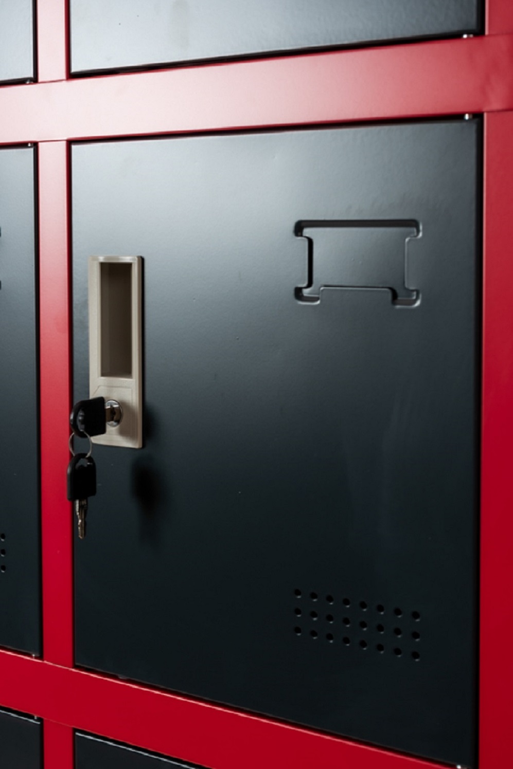 Steel Office-Cabinet BUDAPEST locker 1door red-dark grey