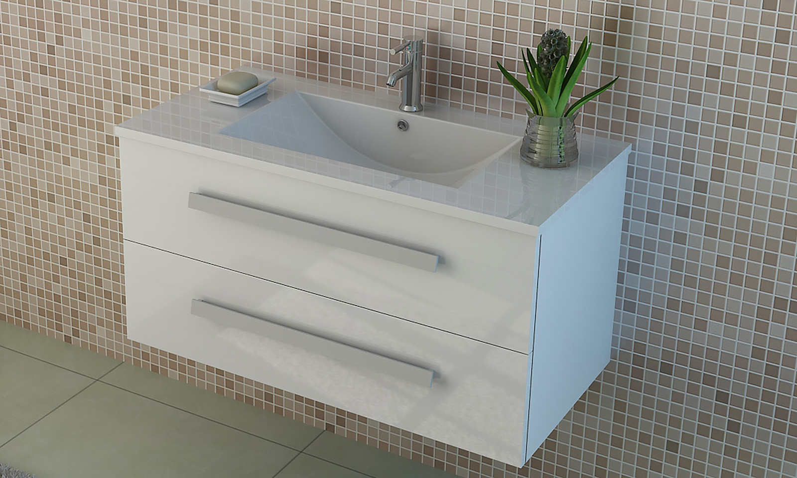 Bath furniture "Rapperswil" white