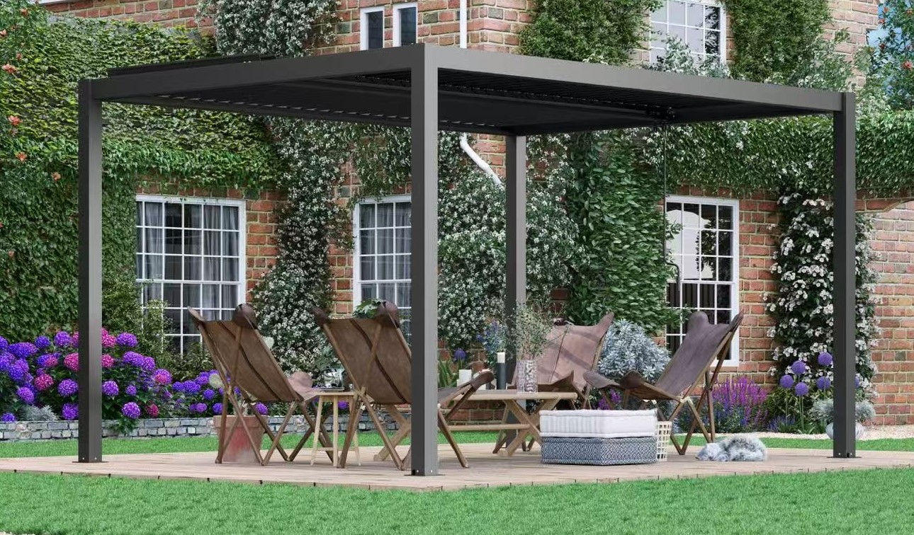 Pavillon Lamellendach Gartenzelt Gartendach Dubai II 3x3m Aluminium