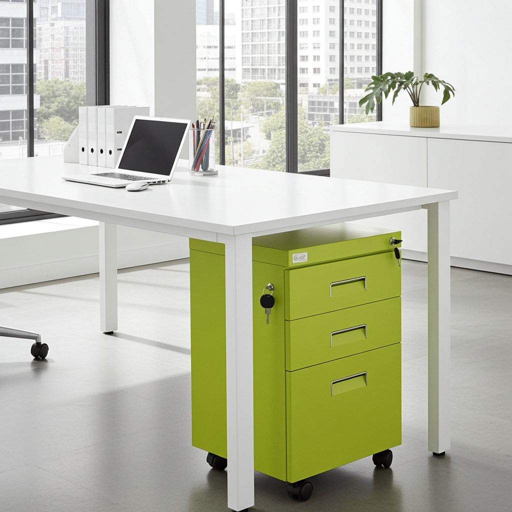 Büro Rollcontainer 3 Schubladen Haengeregistratur PAUL gruen Bürocontainer